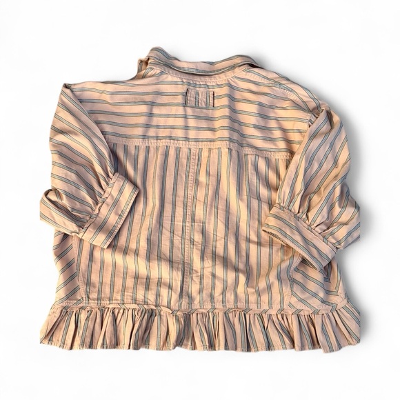 FREE PEOPLE Baily Stripe Shirt Size Large - Picture 8 of 9